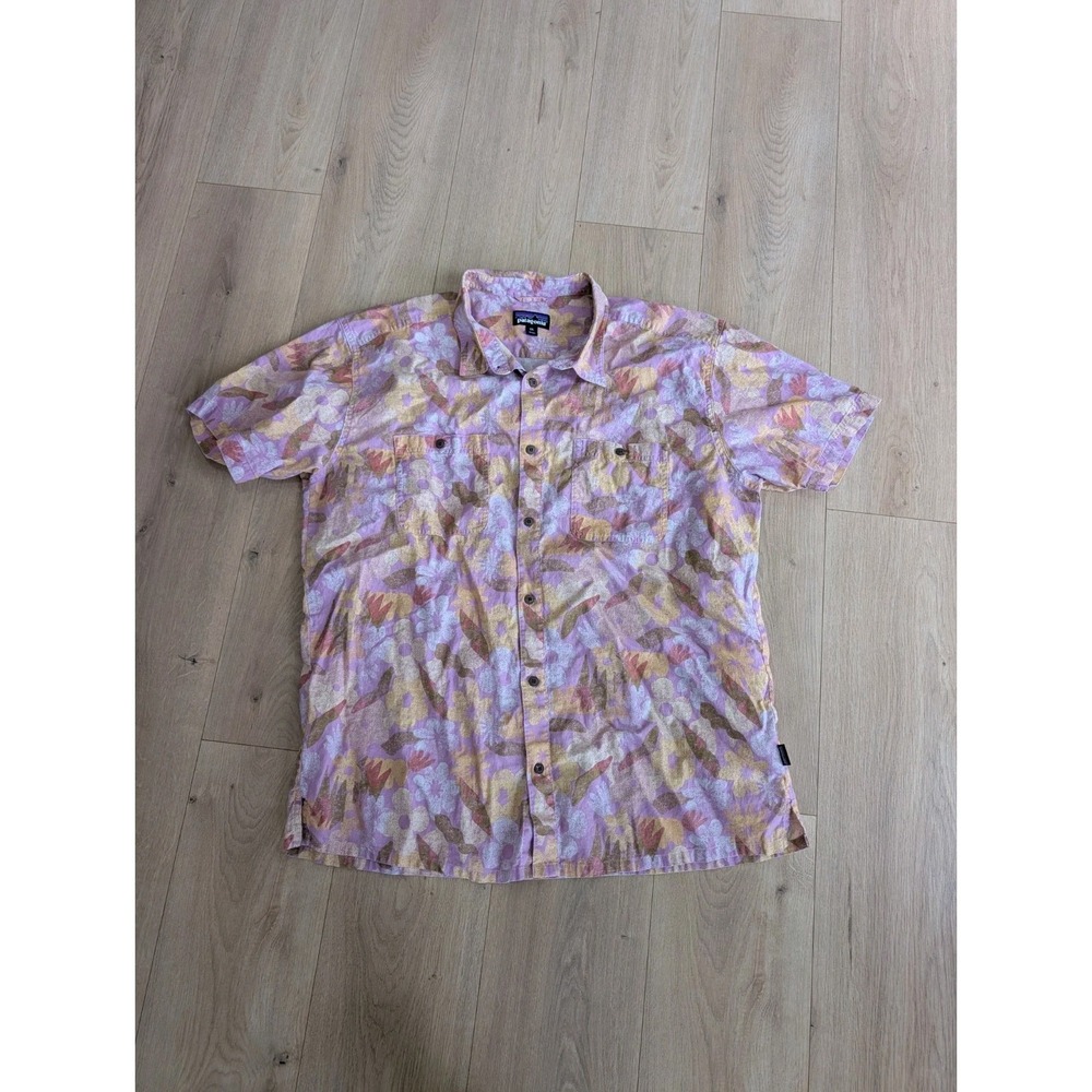 Patagonia Men's XXL Patagonia Back Step Channeling Spring Milkweed Button-Up